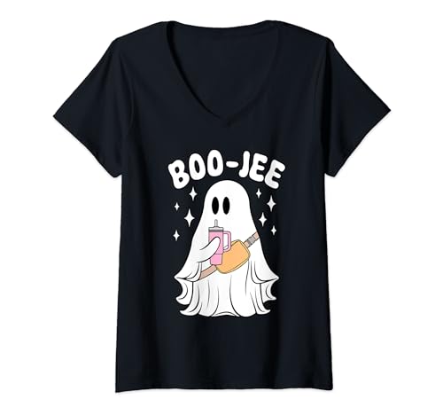 Fantasma divertido espeluznante, Boogie Halloween fantasma Halloween Boo Jee Camiseta Cuello V