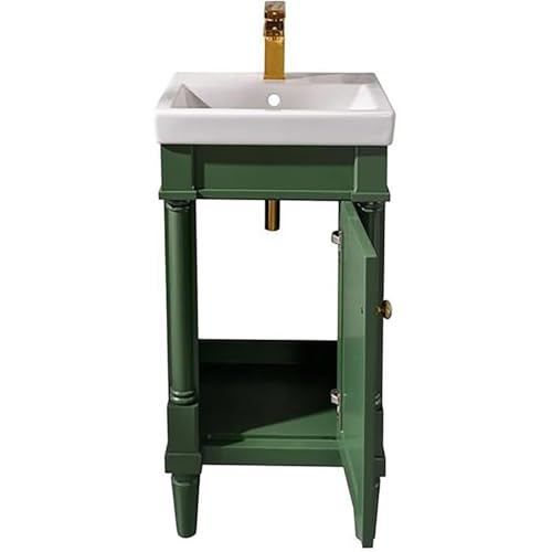 HomeStock 18" Bathroom Vanity Sink Combo - Green Finish with