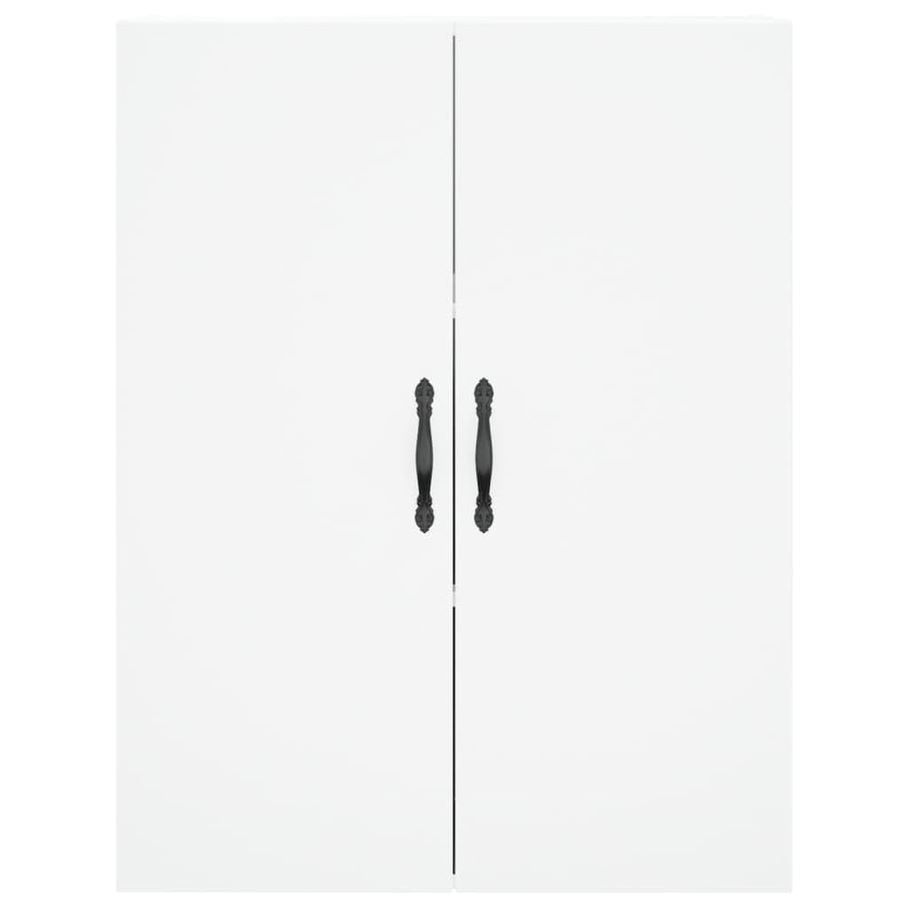 Komoda biała z materiału drewnopochodnego 69,5 x 34 x 180 cm z metalowymi nóżkami, schowek do salonu, kuchni, biura, korytarza, komoda z drzwiami i półką