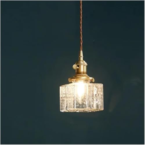 Chandelier scandinave en verre et laiton vintage pour bar et restaurant 10x17cm