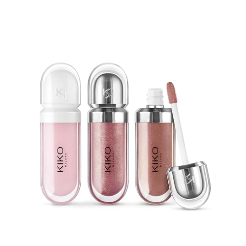 KIKO Milano Glossy Lip Set, Make-Up Set: 2 Moisturising Lip Glosses And 1 Perfecting Lip Cream, Pink, 19.5 ml (Pack of 1) - Image 3