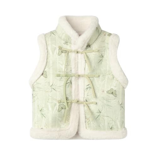 LittleSpring Neutral Boys Girls Fleece Lined Vest Chinese New Year Sleeveless Tang Jacket