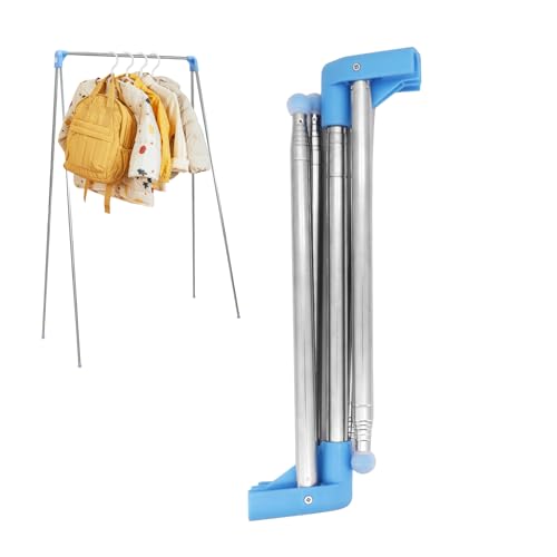 Yuhtech Ausziehbare Kleiderstange Tragbarer, Kleiderständer Klappbar Klein, Verstellbare Reise Wäscheständer, Leicht Clothes Rack Organizer, für Camping, Tanz, Wäsche, Wandern
