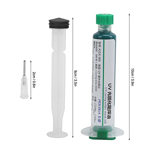 Image of KGX‑900 Solder Mask Ink, Curing Solder Resist Ink KGX‑900 Green, Light Curing Solder Mask Ink with Pusher Needle for PCB Soldering