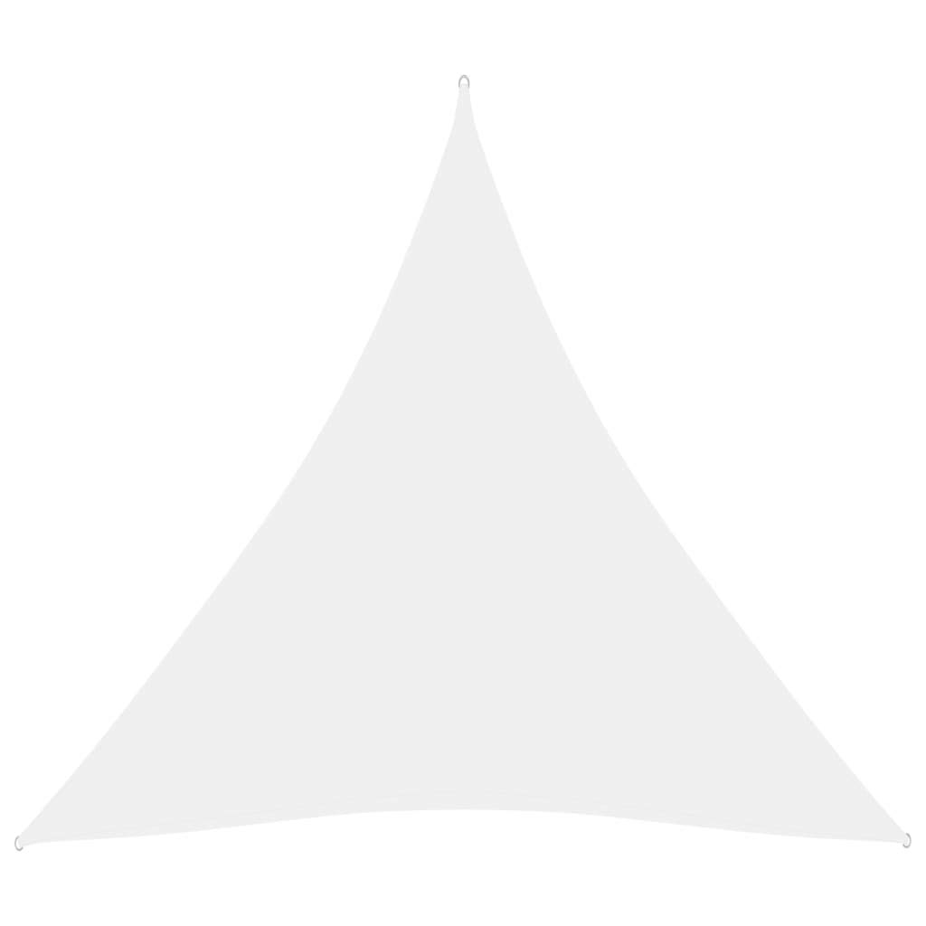 Voile d'ombrage, triangle, protection solaire, protection contre les intempéries, imperméabilisée, pour jardin extérieur avec cordes et kit de fixation, 3 x 3 x 3 m, tissu Oxford blanc.