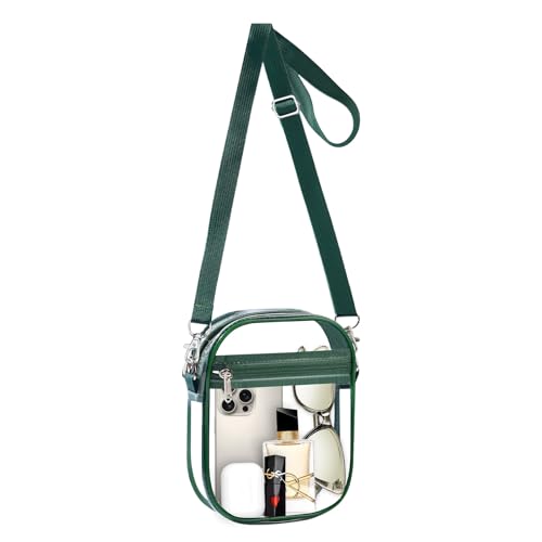Image of Fibrdoo Clear Crossbody Purse Bag, Clear Bag Stadium Approved with Front Pocket for Concerts Sports Festivals