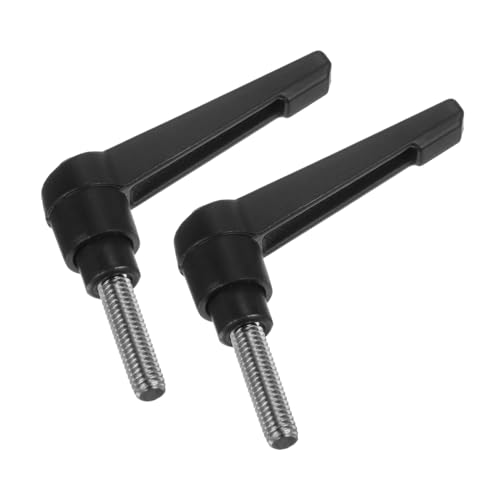 Image of uxcell 2pcs Clamping Lever Handles, M6 x 20mm 304 Stainless Steel Threaded Male Stud, Adjustable Handles Locking Quick Release Ratchet Push Button Bolt Knobs, Black