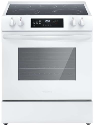 Frigidaire 30' Electric Range, 5.3 Cu. Ft. Oven, 5 Smoothtop Elements, EvenTemp & SpaceWise Elements, Steam Clean, White