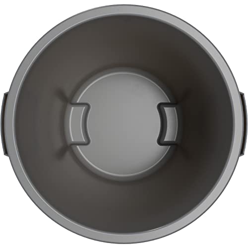 Image of SPARTA Bronco Waste Container Trash Container, Round Trash Bin for Disposal, 10 Gallons, Gray, (Pack of 6)