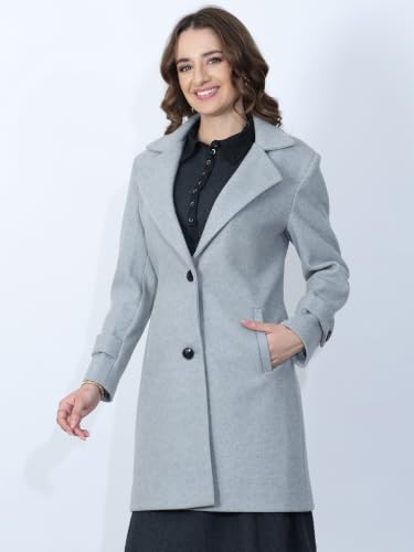 Image of PLAGG Women's Notched Lapel Long Overcoat