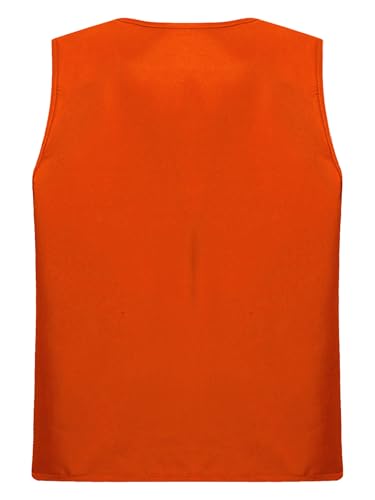 Kids Boys Girls Safety Vest with Pockets Zipper Volunteer Activity Vest Waistcoat Jacket Vest School Outdoors Uniform4