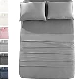 JOMO - Cooling Bed Sheets Queen Size - Gray, 4 Pack - 75% Viscose Derived from Bamboo, 25% Modal - Cooling Sheets for Hot Sleepers - Ultra Soft & Comfortable with 156 GSM Thick Fabric