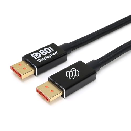 Image of Sewell DisplayPort 2.1 Cable [VESA Certified] DP80 UHBR20 80Gbps, 3.3ft / 1m, 16K@60Hz, 8K@240Hz, 4K@540Hz, HDR, DSC 1.2a, FreeSync, G-Sync, Braided Display Port Cable for Gaming Monitors & GPUs