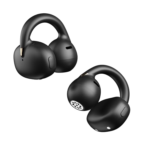 OHAYO Clip-On Earbuds - Open Ear Headphones: 6.5H Playtime, 4.7g Ultra-Light - 2025 Wireless Bluetooth 5.4, 12mm Dual Drivers, IPX6 Sweatproof