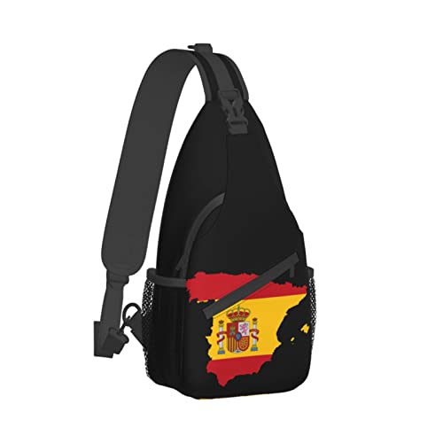 Mochila Bandolera Spain Flag Map Unisex Negra miniatura 3