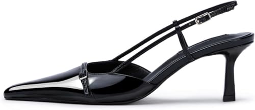 Image of MAVMAX Slingback Heels for Women Kitten Heels with Bow Pointed Close Toe Pumps Dress Party Heeled Sexy Wedding Shoes