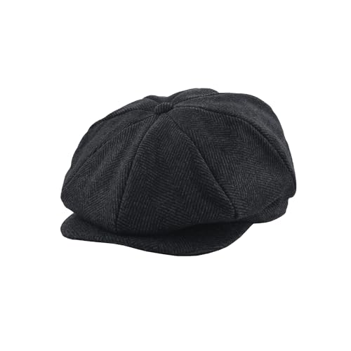 Image of KUJUHA Wool Newsboy Cap for Men Flat Irish Cabbie Ivy Gatsby Newsboy Driving Hat Hunting Cap