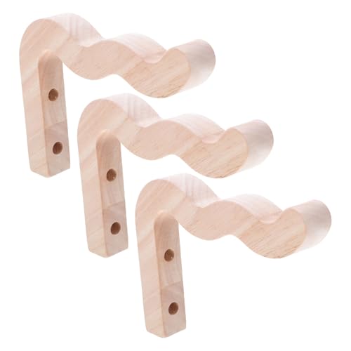 MOTHNUR 3個 無垢 木製 植木鉢 フック 花 鉢 花 ブラケット ハンガー 屋内 植物 ハンガー 波状 木製 壁用 チャイム ハン