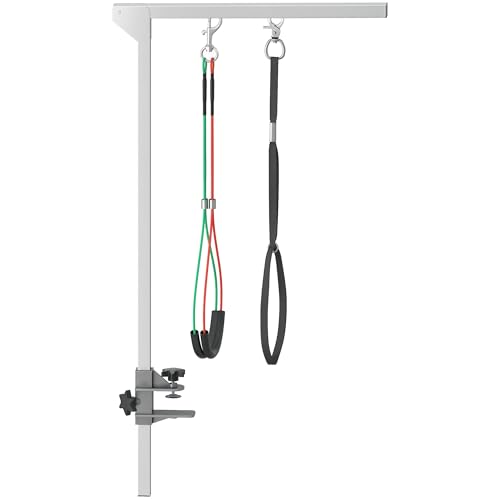 PawHut Bras de toilettage Pliable pour Animaux de Compagnie en Acier Inoxydable avec Collier de Serrage pour Chiens de Grande et Petite Taille Hauteur...