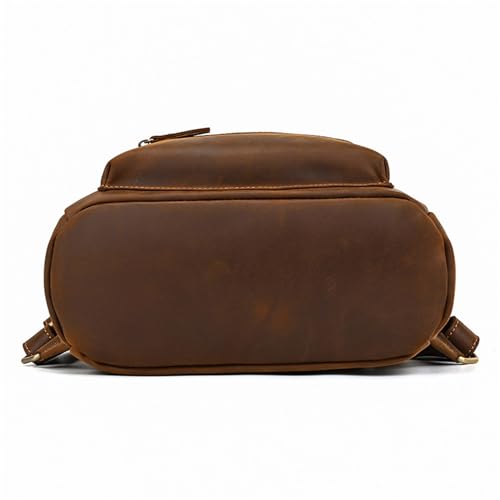 Mens Backpack Vintage Shoulder Bag Leather Backpack Men's Shoulder Bag Travel Bag for Camping Outdoor Sport,Red Brown-38x29x12cm3