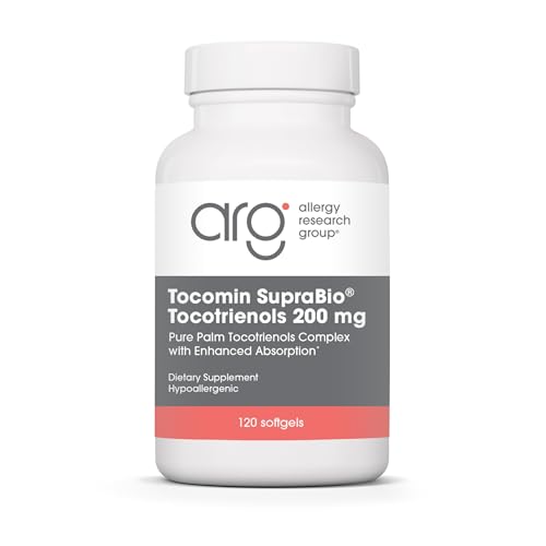 Allergy Research Group Tocomin SupraBio Tocotrienols 200 mg Supplement - Tocotrienols Vitamin E, Palm Tocotrienol Complex, Delta Tocotrienols, Enhanced Absorption, Softgels - 120 Count