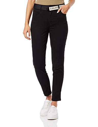 Calça Sarja Karen Com Cinto, Colcci, 36, Preto, Feminino
