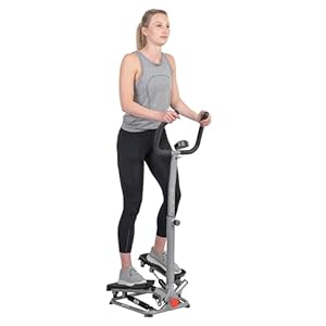 Sunny Health & Fitness Mini Stepper for Exercise Low-Impact Stair Step Cardio Equipment with Resistance Bands, Digital Monitor, Optional Twist Motion Stepper & Smart Stair Stepper