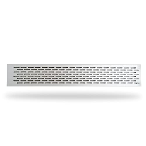Rejilla de Ventilación para Frigorífico - Ideal para Ventilar Humos, Vapores o Gases - 450 mm - Rejilla de Aluminio - Color Plata Mate - Harte