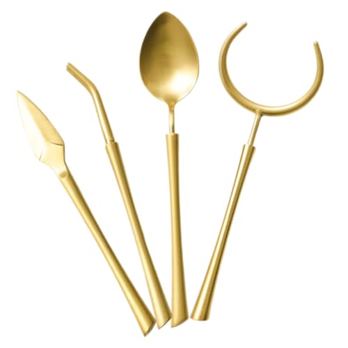 OFFSCH 1set Stainless Steel Chinese Tea Accessories Kung Fu Tea Tools Needle Clip Spoon Fork for Home Brewing