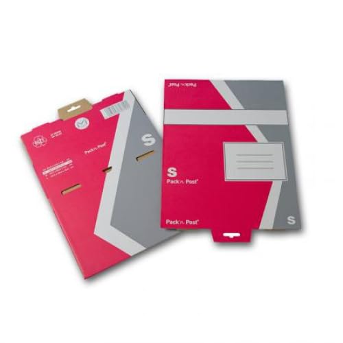 Lot de 20 Boîte postale Pack'n Post 175x250x80 (format S), en carton simple cannelure, coloris rouge/gris