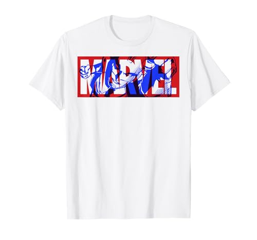 T-shirt Captain Marvel doté d'un grand logo imprimé rétro style rétro vintage
