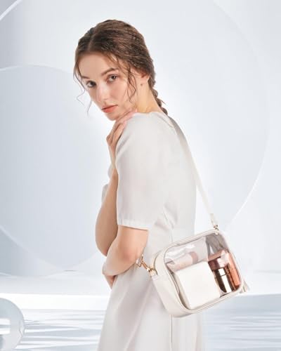 Image of Clear Crossbody Bag Stadium Approved Clear Purse - Transparent Messenger Bag with Front Pocket