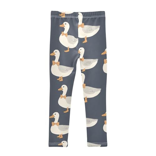 Ducks Girls' Leggings Toddler Doodles Bow Tie Kids Yoga Pants Dance Active Tights 4T2