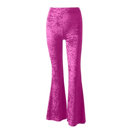 Women Velvet Flare Palazzo Pants Elegant Silky Stretch Slim Bodycon Bell Bottom Trousers Comfy Soft 70s Bootcut Pants3