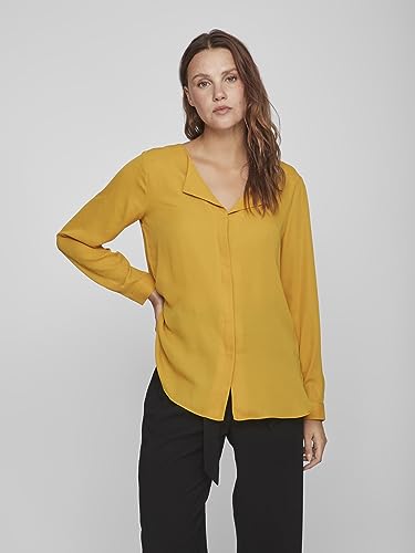 Vila Shirt High Low Split Neck