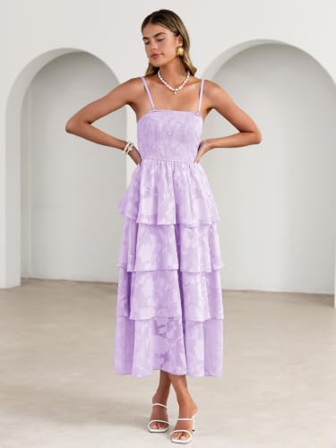 Image of Simplee Womens Summer Strapless Maxi Dress 2026 Boho Floral Off Shoulder Wedding Guest Dresses Tiered Beach Long Sundress