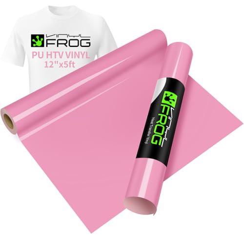 Image of VINYL FROG Premium Pink Heat Transfer Vinyl PU 10 inchx5ft for T-Shirt