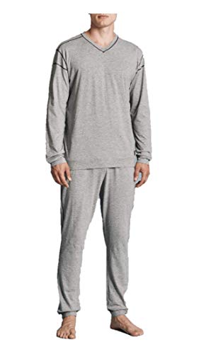 Pyjama homme col V Ragno en coton gris taille L pour des nuits sereines