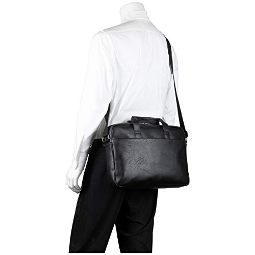 Kenneth Cole Reaction Modern Dilemma Pebbled Faux Leather 15.6" Laptop & Tablet Business Case Bag, Black-Style #2, One Size
