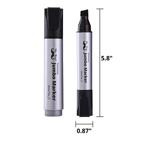 Image of Mr. Pen- Jumbo Permanent Markers, 4 Pack, Assorted Color, Chisel Tip | Wide Tip, Large, Thick Permanent Markers for Canvas, Posters Board, Fabric, Window, Glass, Wood, Waterproof, Quick Dry