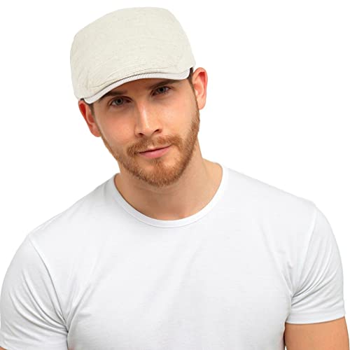 DOCILA Solid Cotton Linen Newsboy Gatsby Ivy Cap for Men Soft Light Summer Flat Golf Cap Outdoor Hunting Cabbie Hats (Beige) DOCILA Solid Cotton Linen Newsboy Gatsby Ivy Cap for Men Soft Light Summer Flat Golf Cap Outdoor Hunting Cabbie Hats (Beige)
