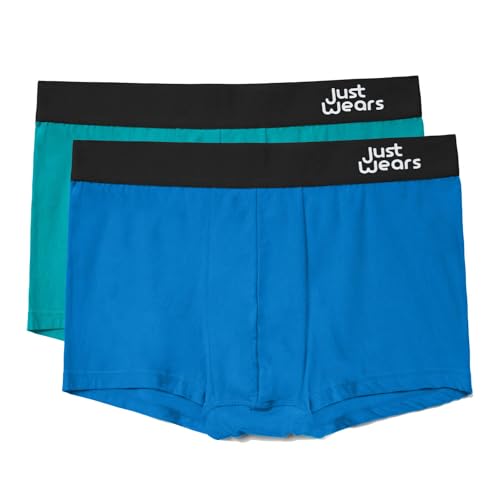 JustWears Trunks - Pack of 2 | Anti Chafing, No Ride Up, Organic Underwear for Men | For Everyday Wear or Sports