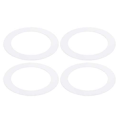 Image of PATIKIL Goof Rings Inner Diameter 3.97 inch, Outer Diameter 5.51 inch, 4 Pcs Metal Goof Rings Cover Recessed Light Trim for Ceiling Wall Fixtures Can Lighting Down Light LED, Matte Finish White