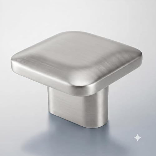 Image of JAGGER JAG401 Drawer Knobs for Home & Office - Durable and Elegant Stainless Steel Door Knob for Cabinets, Cupboards & Dressers (2, Satin (Square))