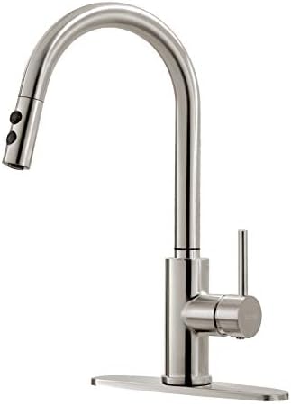 Kitchen Faucet, Kitchen Sink Faucet, Sink Faucet, Pull-Down Kitchen Faucets, Bar Kitchen Faucet, Brushed Nickel, Stainless Steel, RULIA RB1018