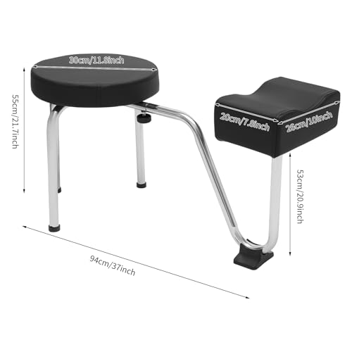 Butaco para Pedicure JLYNOWPT, Reposapiés Ajustable con Cojín de PVC Negro y Plata, Estilo Moderno miniatura 2