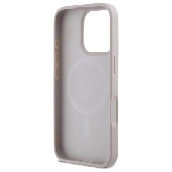 Coque iPhone 16 Pro Max MagSafe rose protection antichoc Guess 4G - 7