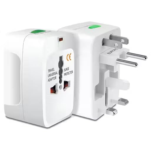 Universal Travel Adapter, All in One International Power Adapter with 6A AC Socket, Compatible with 180+ Countries US UK EU AUS, White-image-19