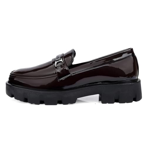 Image of WUGATTI Men's Patent Leather Comfortable & Office Wear Slip-On Loafers