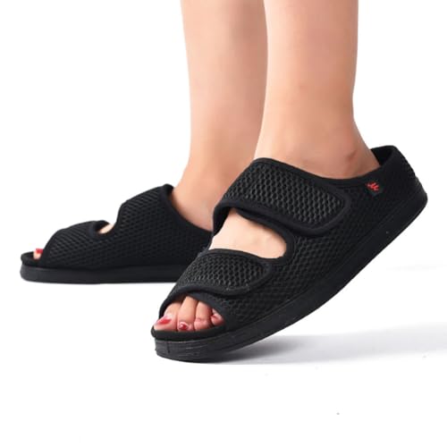 XGOPTS Diabetic Sandals for Women Men Extra Wide Diabetic Foot Shoes Swollen Feet Diabetic Edema Boots Slippers Non Slip Open Toe Adaptive Sandals Diabetic Arthritis Walking Shoes Adjustable Closure2